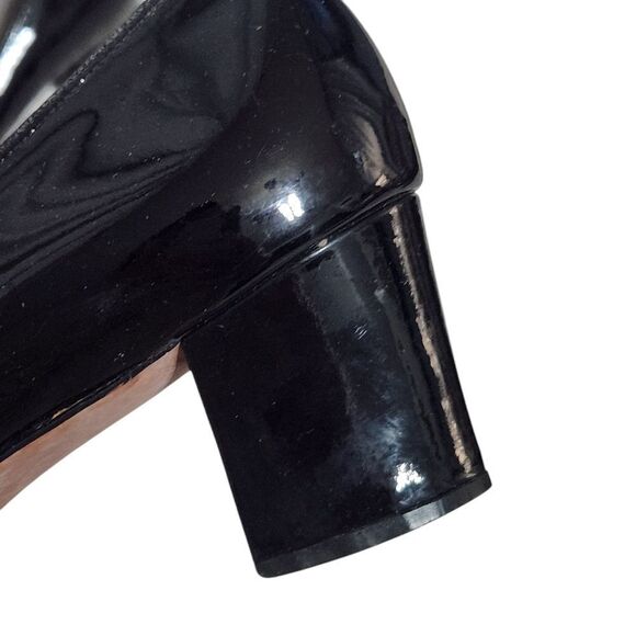 Vintage Florsheim Womens Heels Shoes Black Patent Leather Size 7 Square Toe - Picture 9 of 11